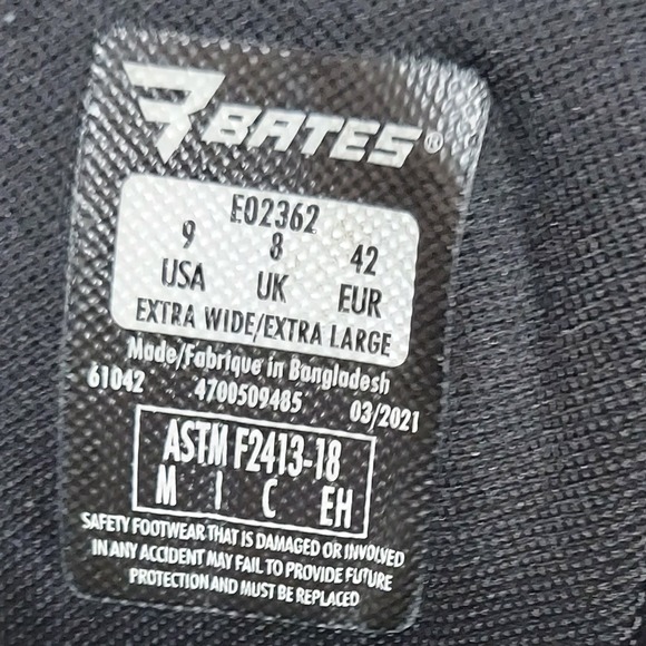 Bates E02362 8" Tactical Sport Side Zip Boot Men Sz 9 Wide Black - Picture 8 of 10